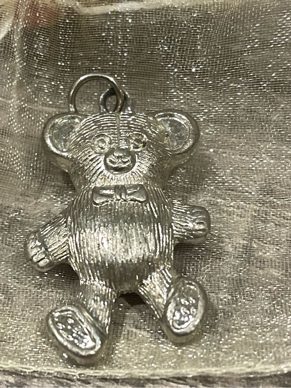 Sterling Silver Teddy Charm- Solid/Heav